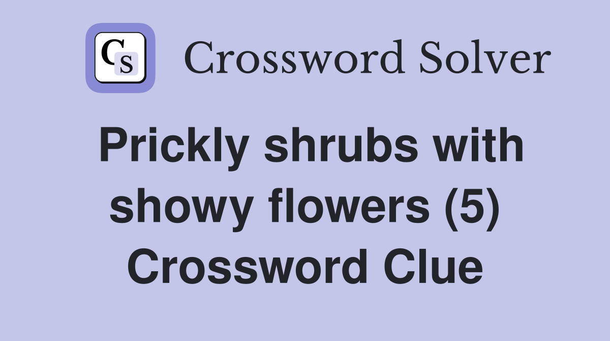 Prickly shrubs with showy flowers (5) Crossword Clue Answers